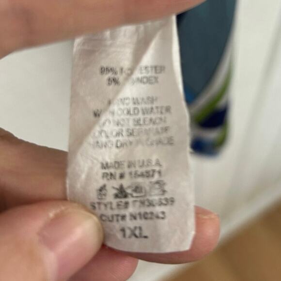 Fashion Nova Women Long Sleeve Cropped Top Retro Blue Colorful Summer Size 1X - Picture 5 of 6